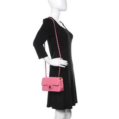 Chanel Lambskin Quilted Mini Rectangular Flap Pink Yellow 2 of 10