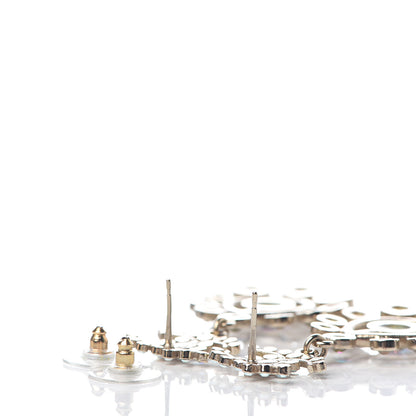 Chanel Iridescent Crystal CC Drop Earrings Gold 3 of 4