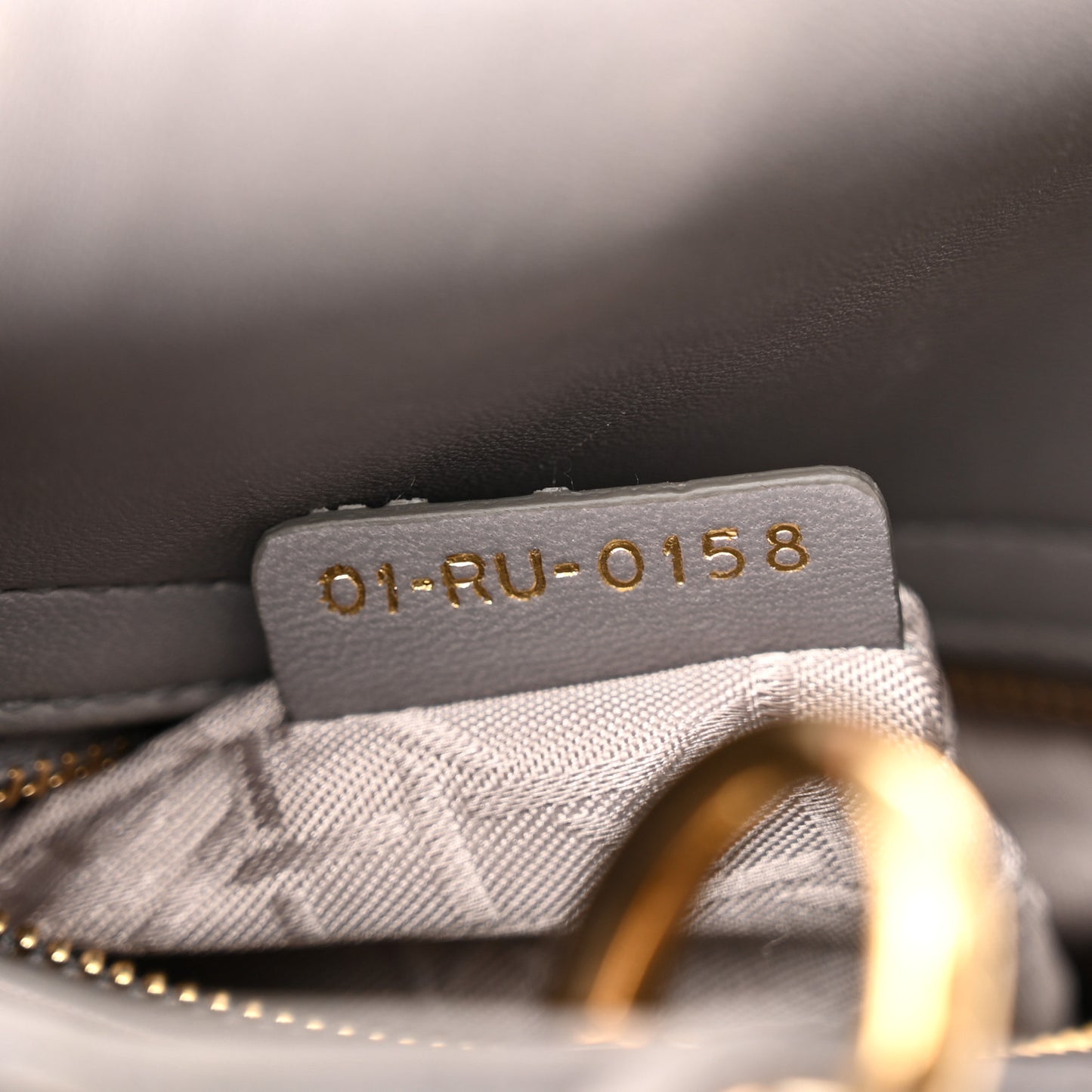 Lambskin Cannage Small Lucky Badges My Lady Dior Grey