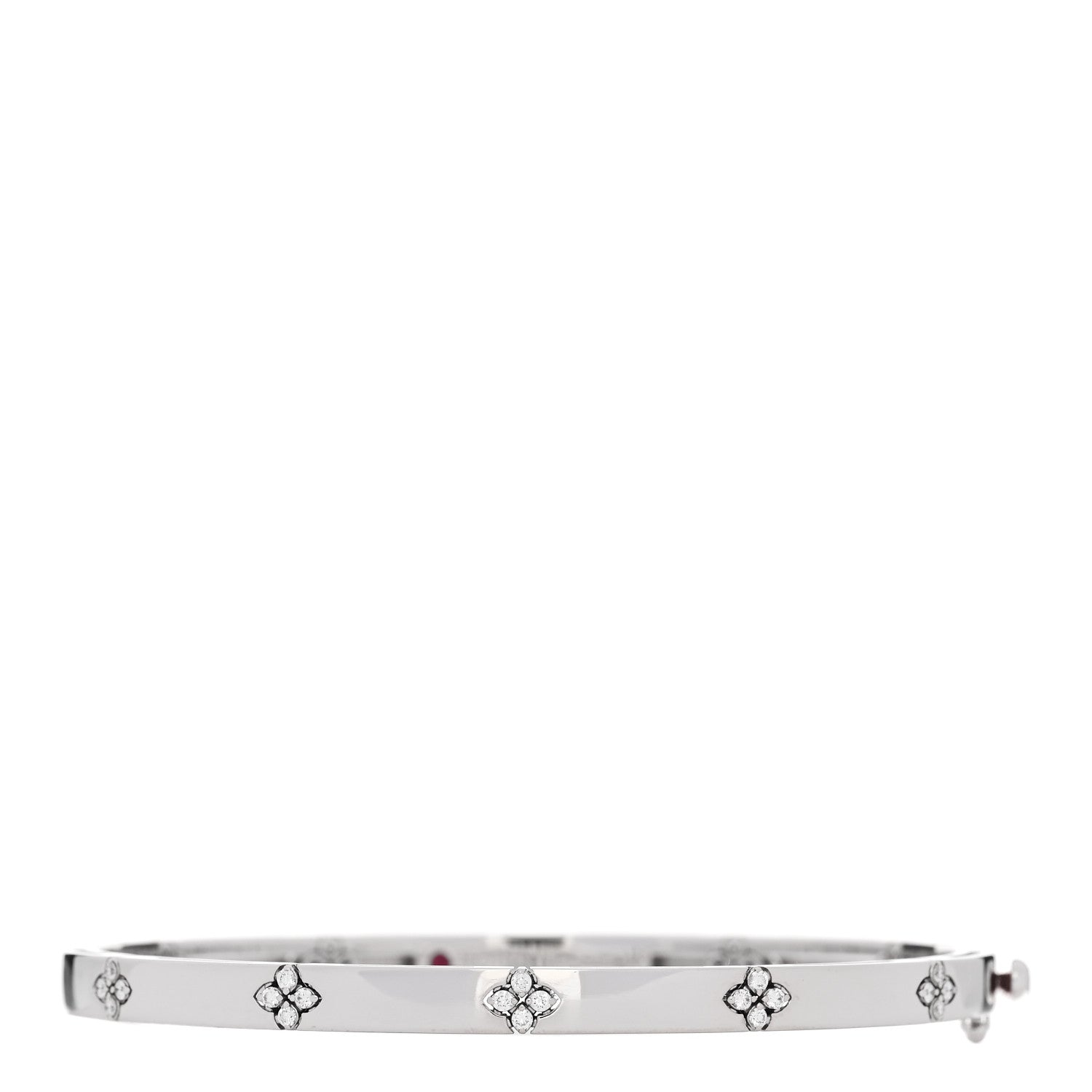 Roberto Coin 18K White Gold Diamond Love in Verona Bangle Bracelet 1 of 3