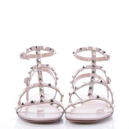 Valentino Garavani Nappa Rockstud Gladiator Flat Sandals 41 Poudre 2 of 8