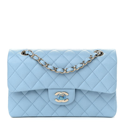 Chanel Caviar Quilted Small Double Flap Blue 1 of 10