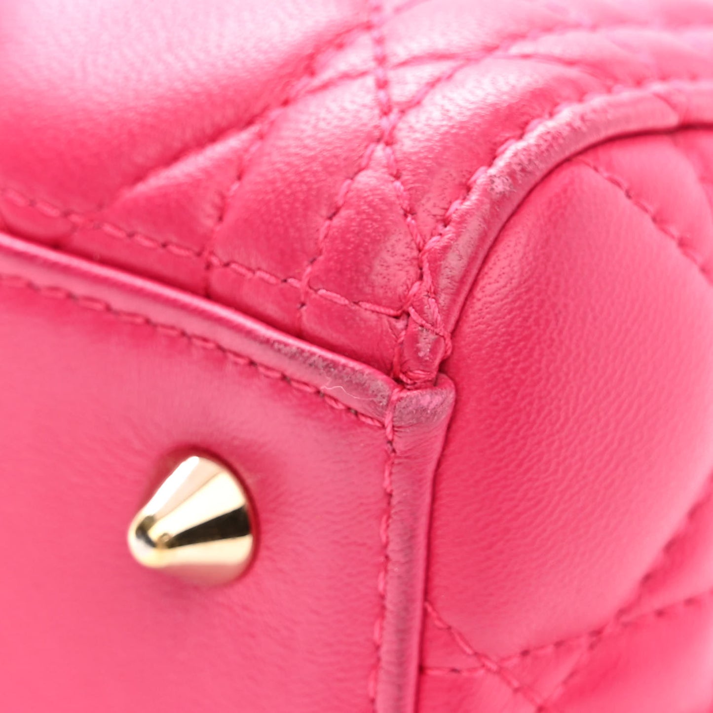 Lambskin Cannage Medium Lady Dior Pink
