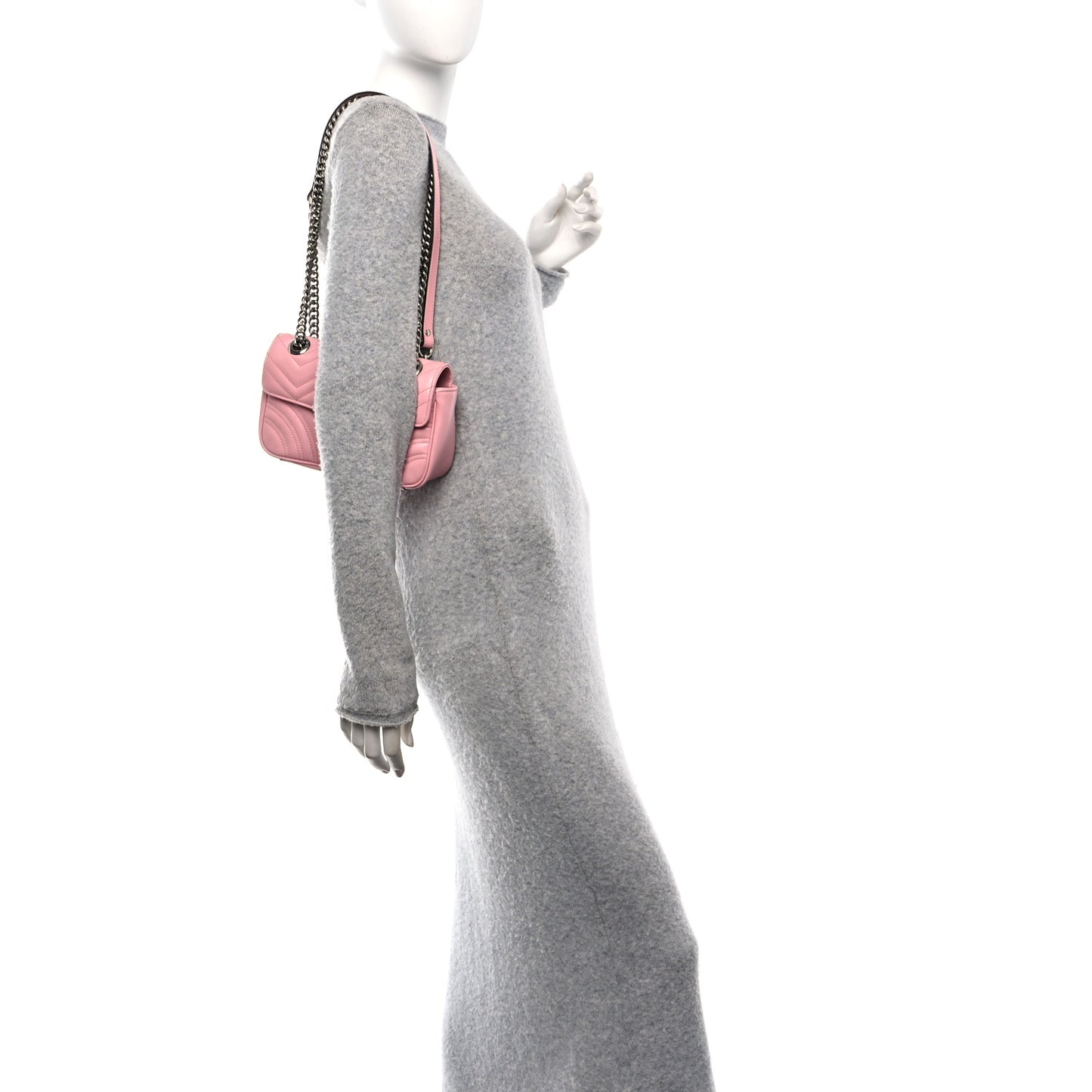 Calfskin Matelasse Mini GG Marmont Shoulder Bag Perfect Pink