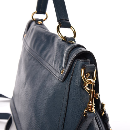 Miu Miu Cervo East-West Flap Satchel Blue 16 of 18