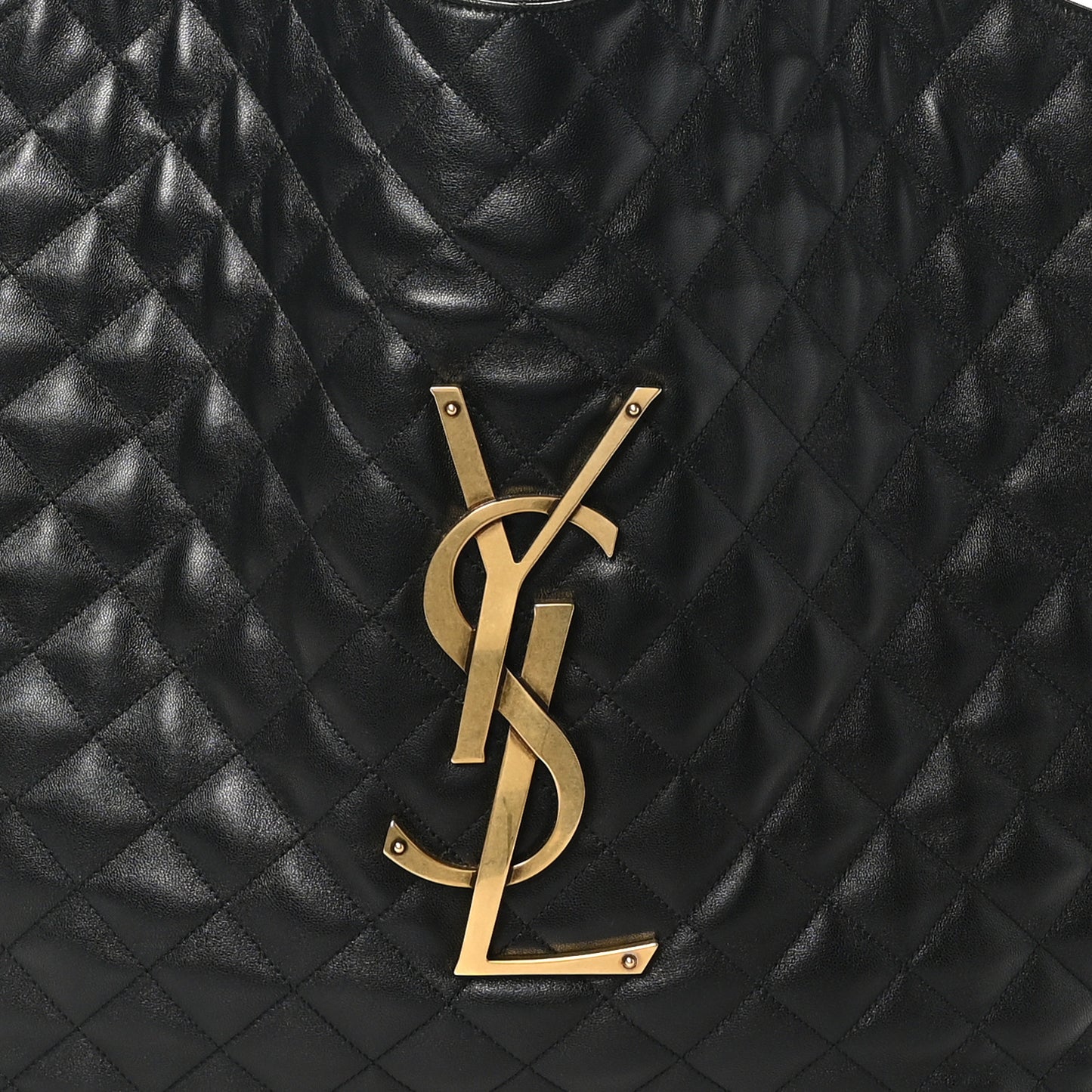 Lambskin Quilted Maxi Icare Shopping Tote Black