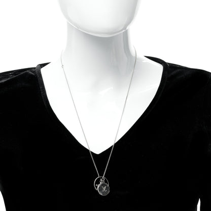 Louis Vuitton Zamac Palladium Monogram Charms Necklace Silver 2 of 5