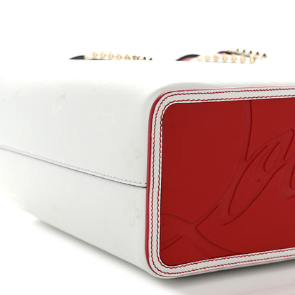 Christian Louboutin Calfskin Loubinthesky Perforated Cabata Tote White 10 of 12