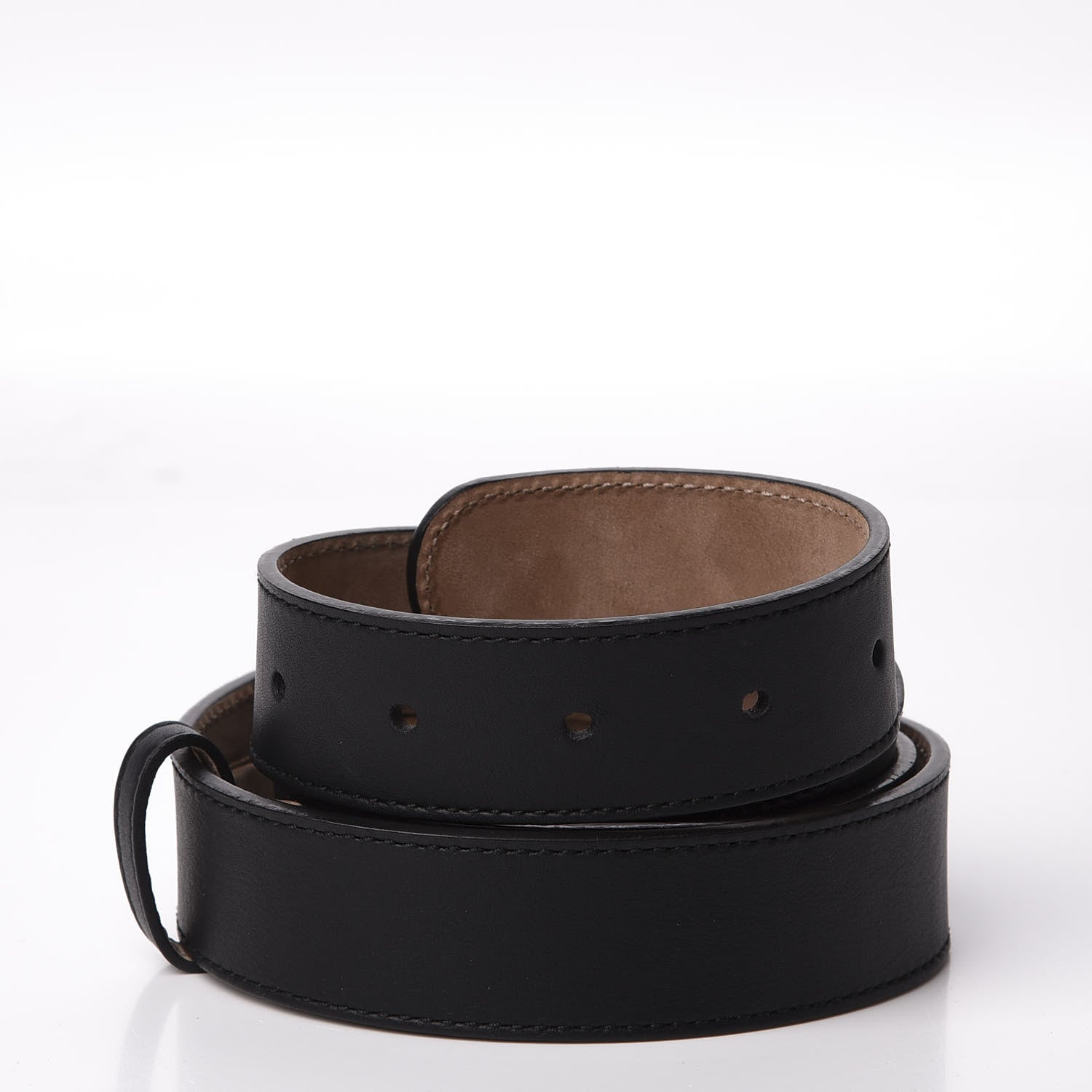 Gucci Calfskin Crystal Interlocking G Belt 100 40 Black 3 of 5