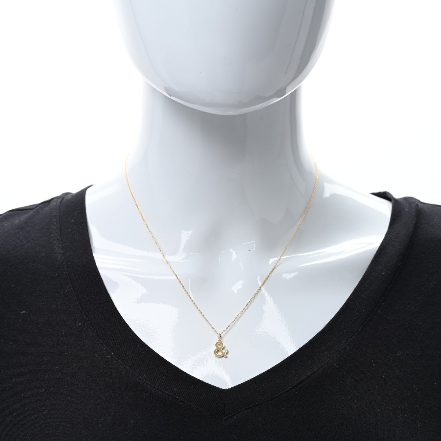 18K Yellow Gold Ampersand Pendant Necklace