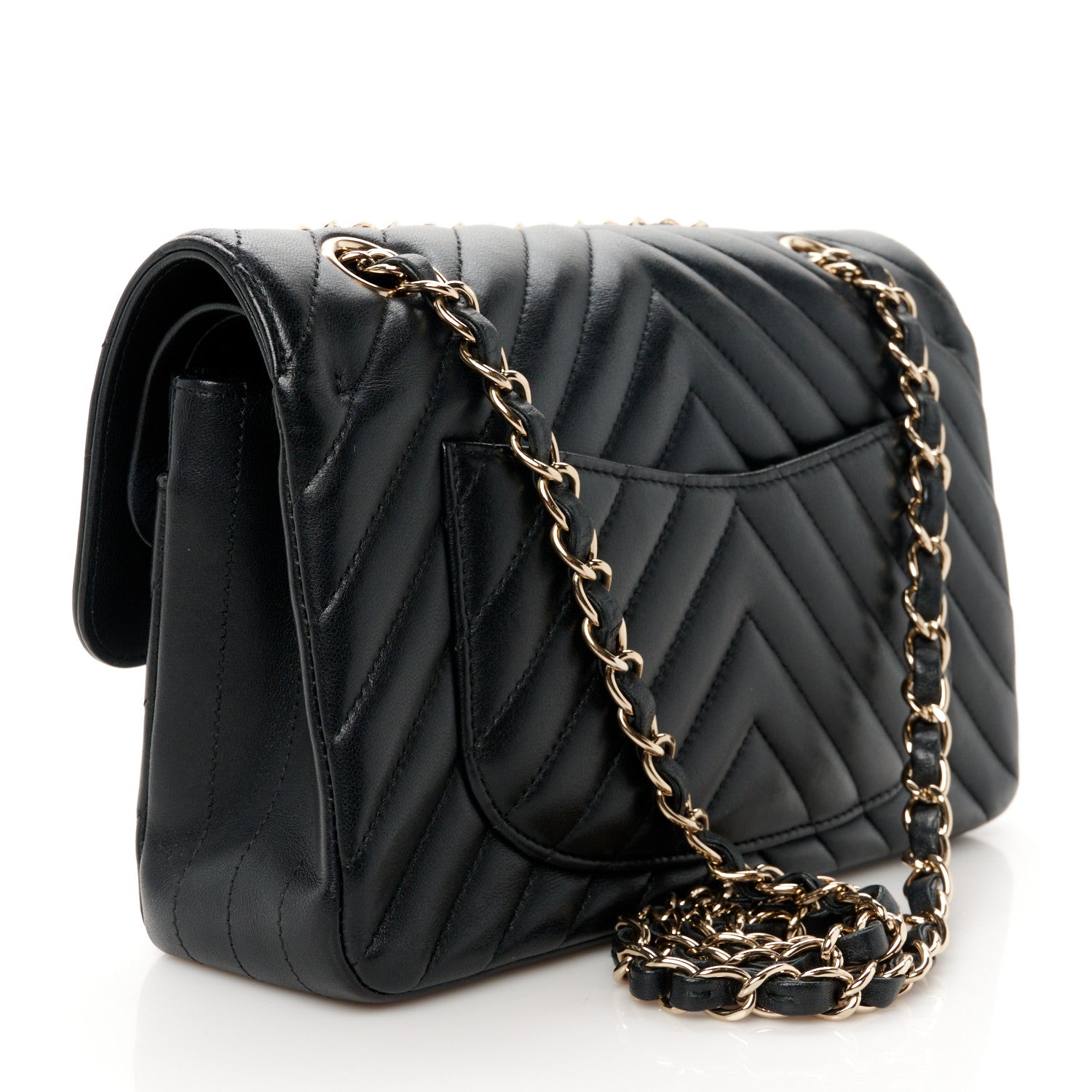 Chanel Lambskin Chevron Quilted Small Double Flap Black 3 of 11