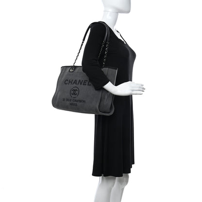 Chanel Canvas Sequin Small Deauville Tote Charcoal 2 of 10