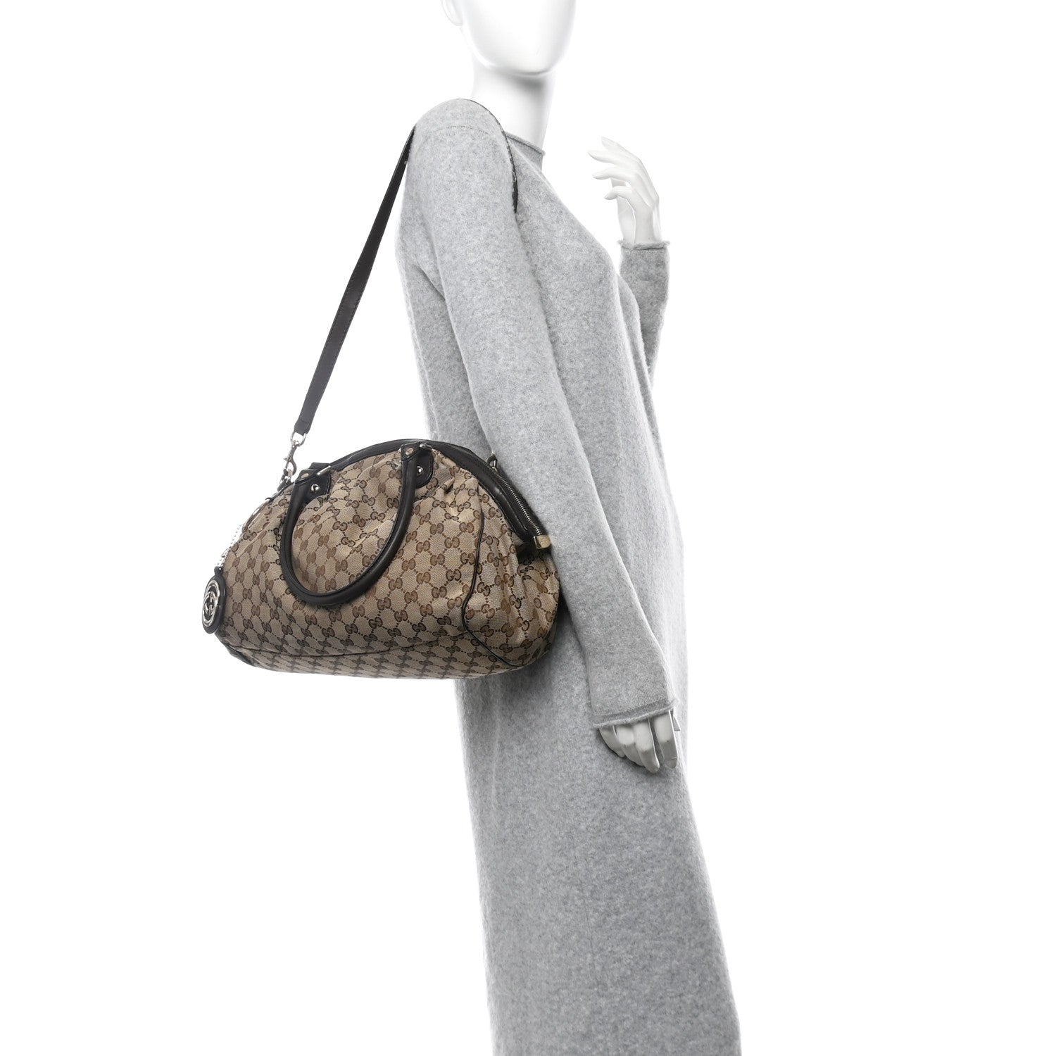 Gucci Monogram Medium Sukey Boston Bag Brown 2 of 11