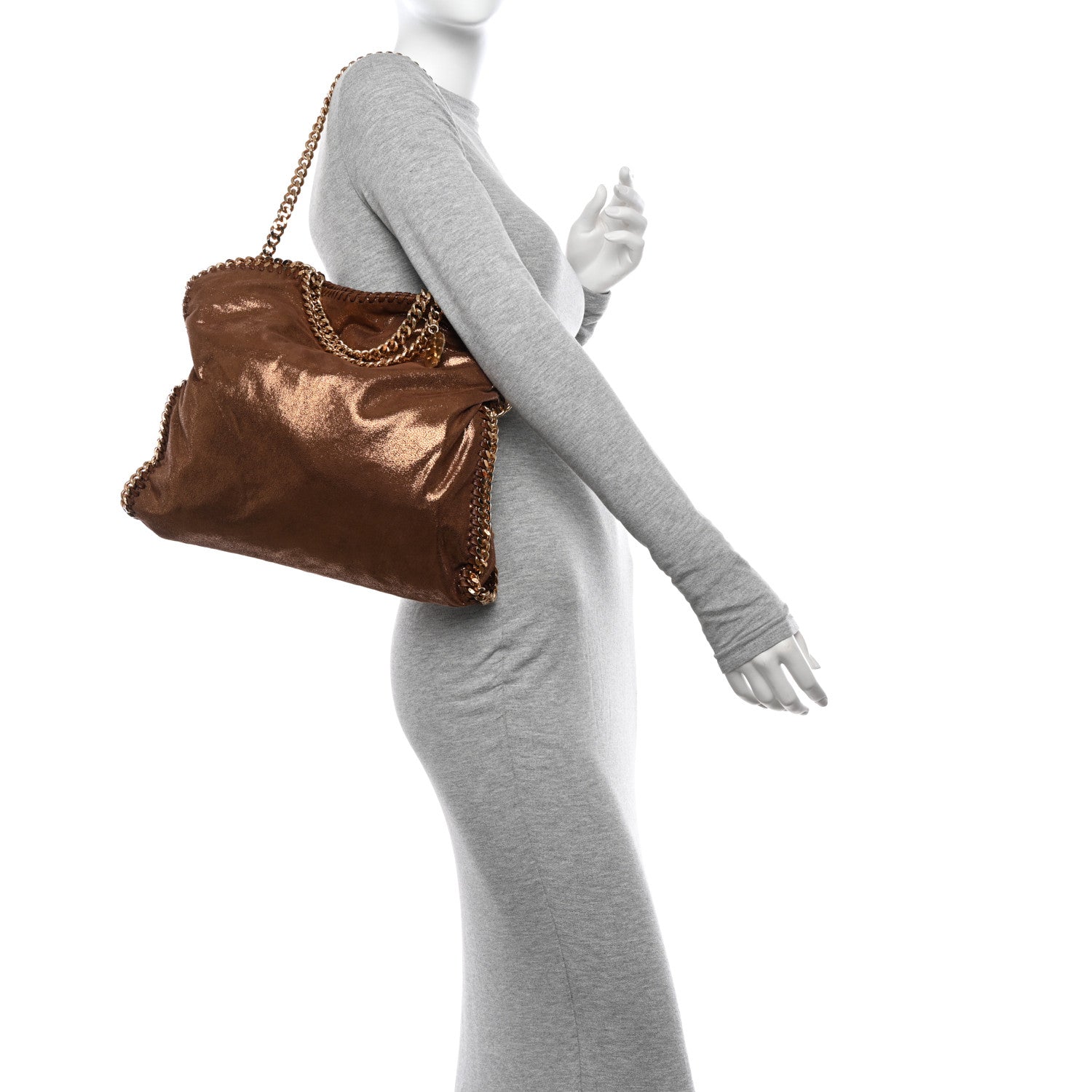 Stella McCartney Metallic Shaggy Deer Small Falabella Tote Bronze 2 of 9