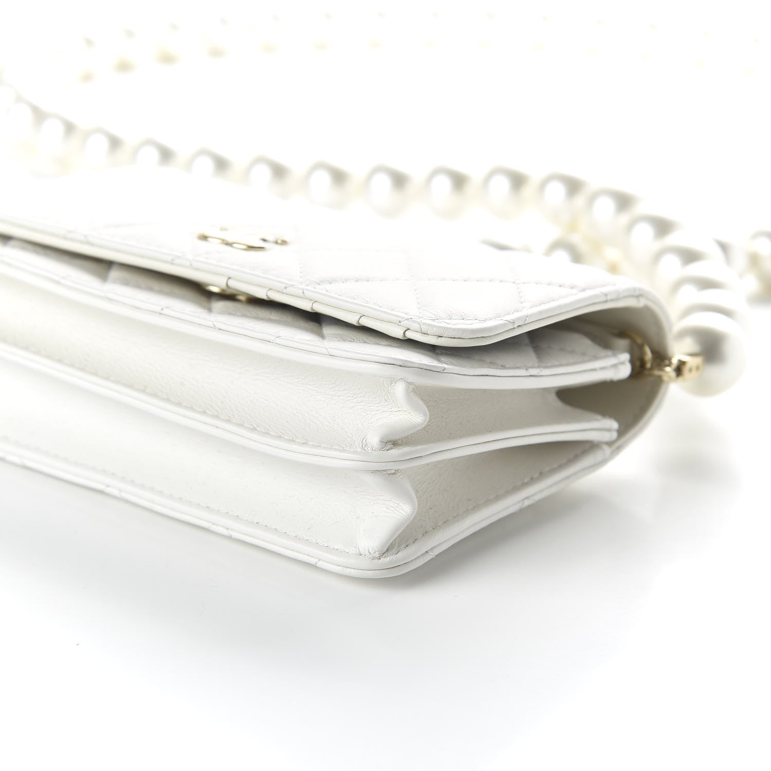 Chanel Calfskin Quilted Pearl Mini Wallet On Chain WOC White 7 of 11