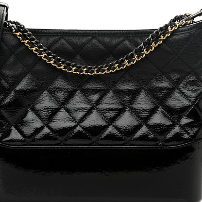 Chanel Patent Goatskin Quilted Medium Gabrielle Hobo Black 8 of 10