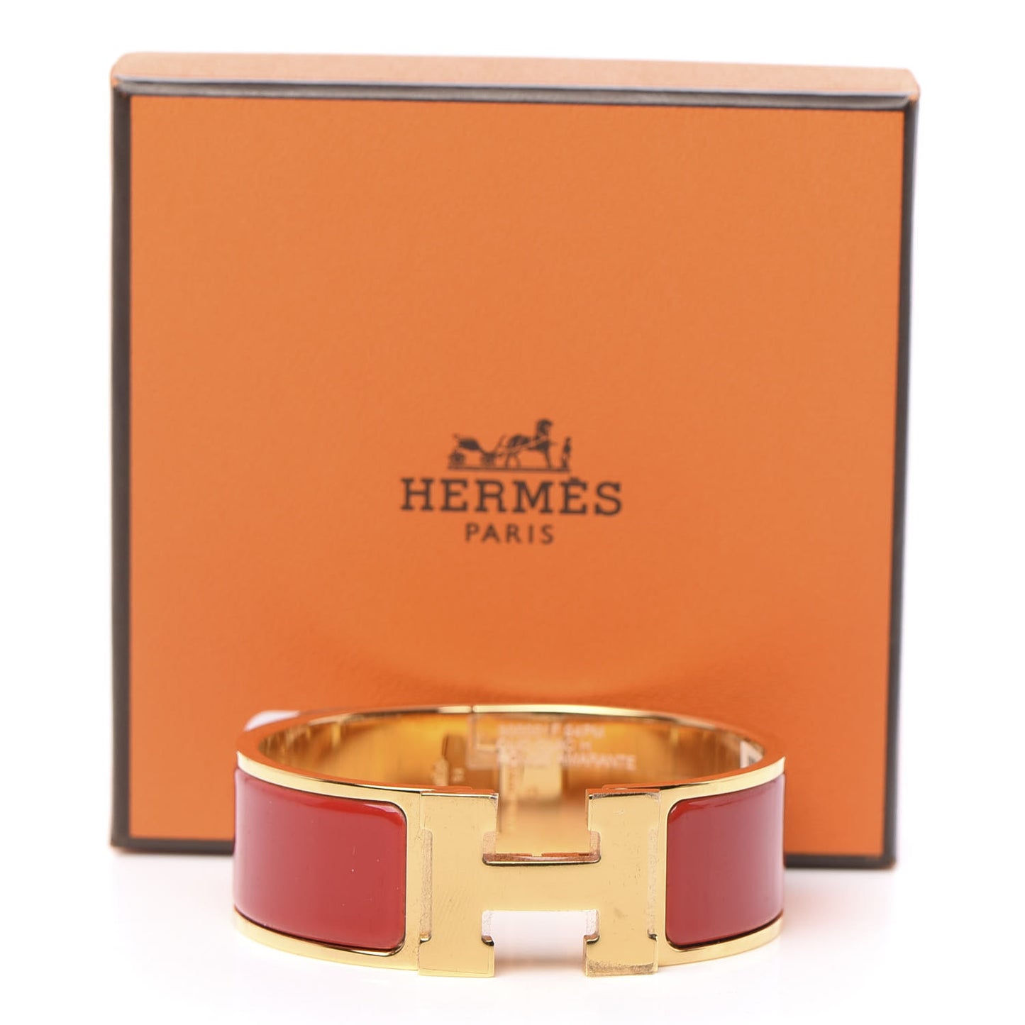 Enamel Wide Clic Clac H Bracelet PM Rouge Amarante