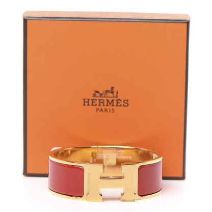 Hermes Enamel Wide Clic Clac H Bracelet PM Rouge Amarante 6 of 6