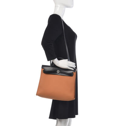 Hermes Vache Hunter Toile Herbag Zip PM 31 Sable Black 2 of 12