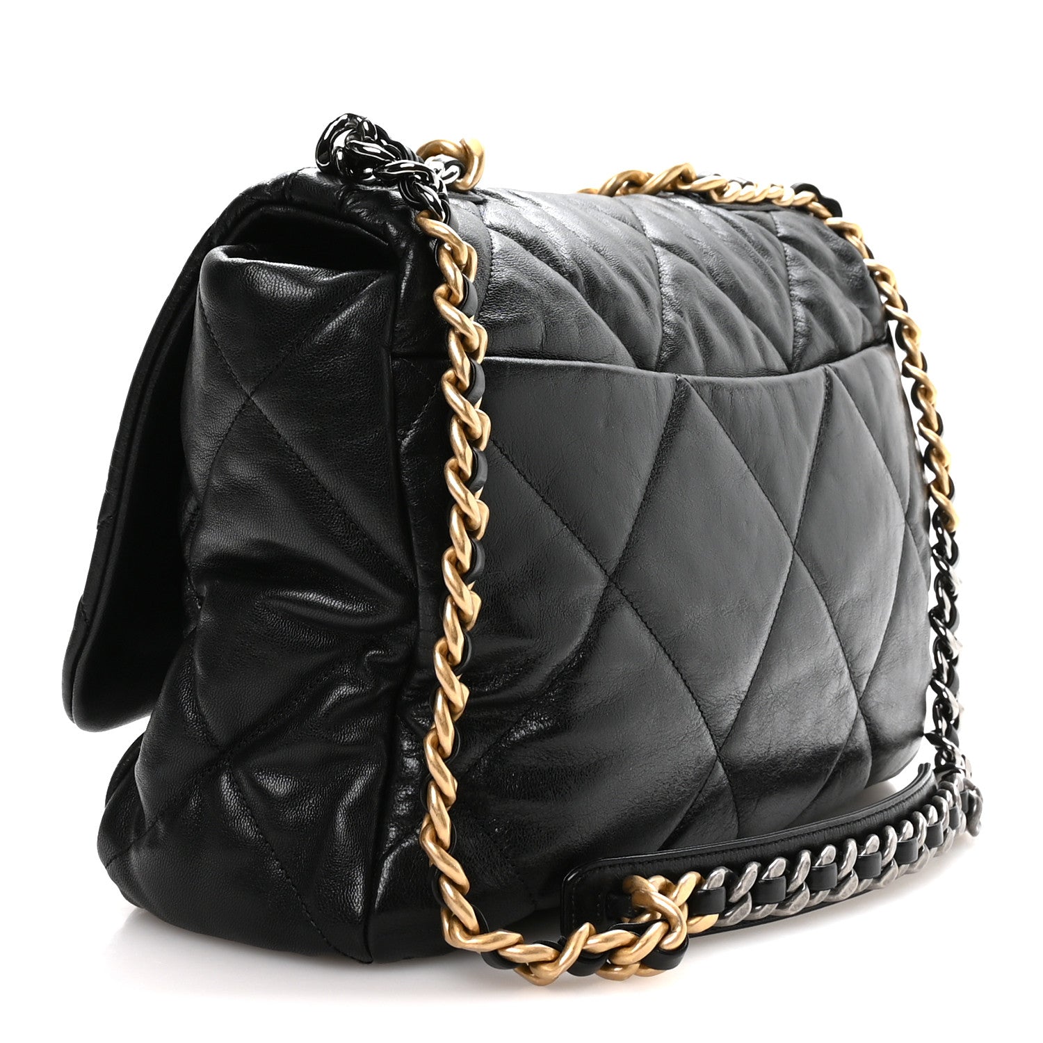 Chanel Goatskin Quilted Maxi Chanel 19 Flap Black 3 of 10
