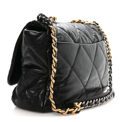 Chanel Goatskin Quilted Maxi Chanel 19 Flap Black 3 of 10