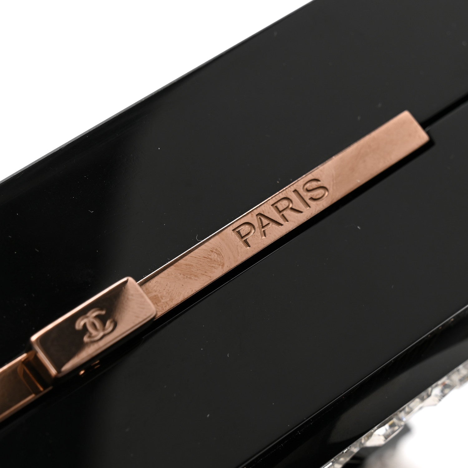 Chanel Plexiglass Crystal CC Minaudiere Clutch Black Copper 9 of 9