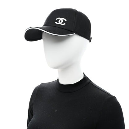 Chanel Cotton CC Cap Hat Black White 2 of 8