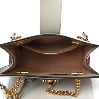Gucci GG Supreme Monogram Flora Textured Calfskin Small Padlock Tote Beige Ebony Multicolor Mystic White 5 of 11