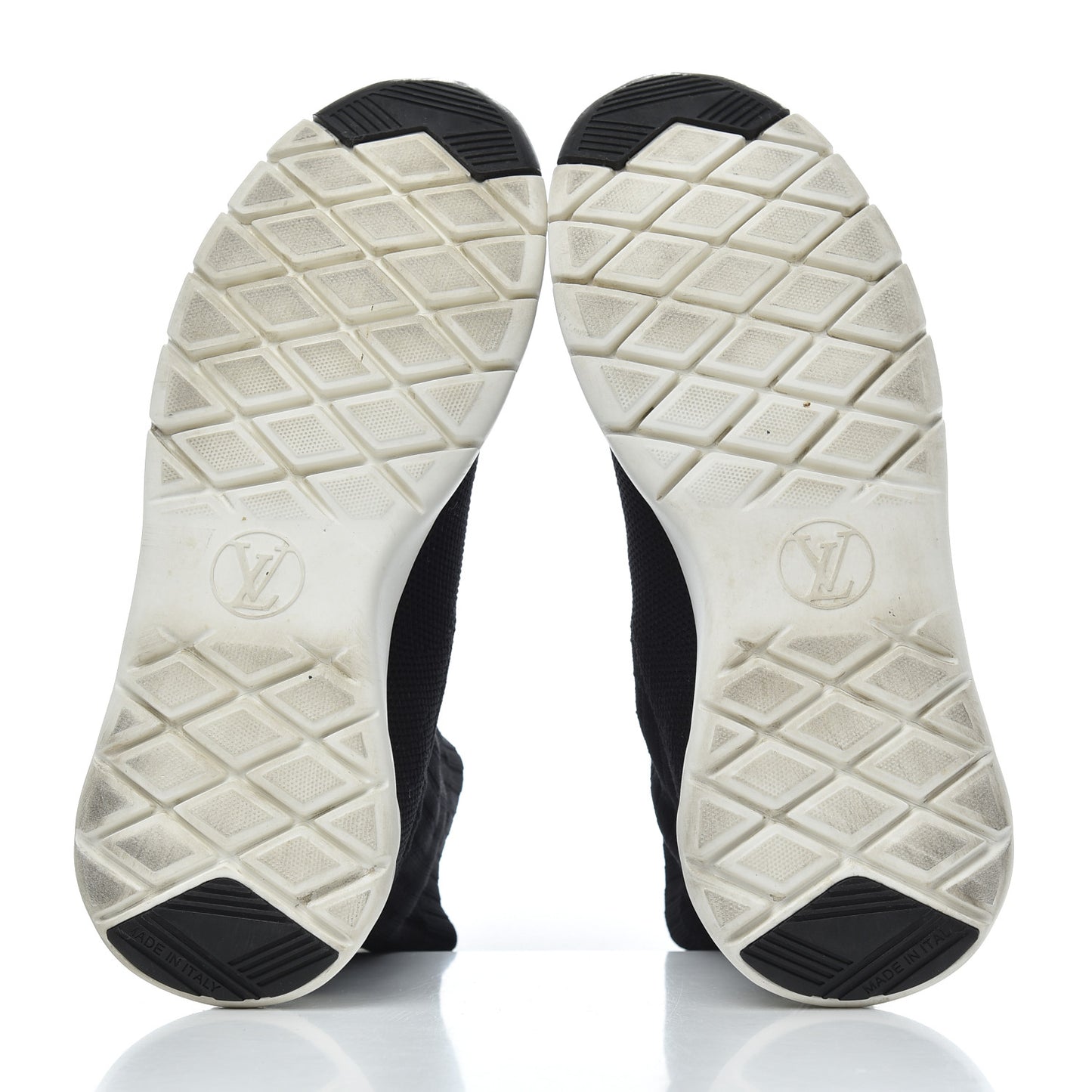 Stretch Fabric LV Black Heart Sock Sneaker 39 Black