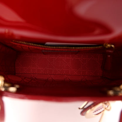 Christian Dior Patent Cannage Mini Lady Dior Red 5 of 10