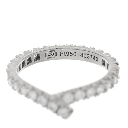 Harry Winston Platinum Diamond Ribbon Wedding Band Ring 49 4.75 4 of 5