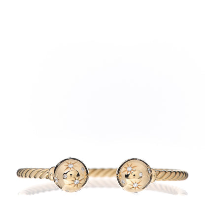David Yurman 18K Yellow Gold Diamond 4mm Solari Bracelet 1 of 3