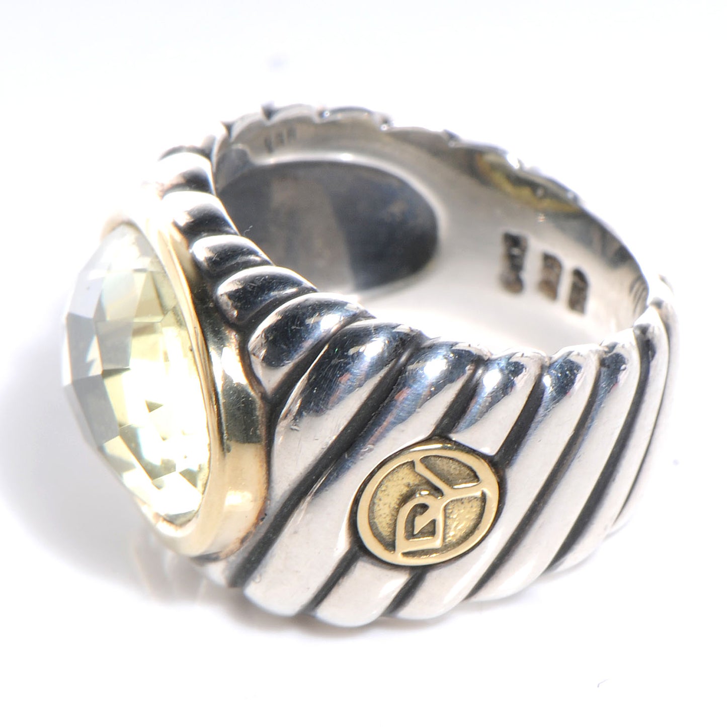 Sterling Silver 18k Gold Citrine Ring 5