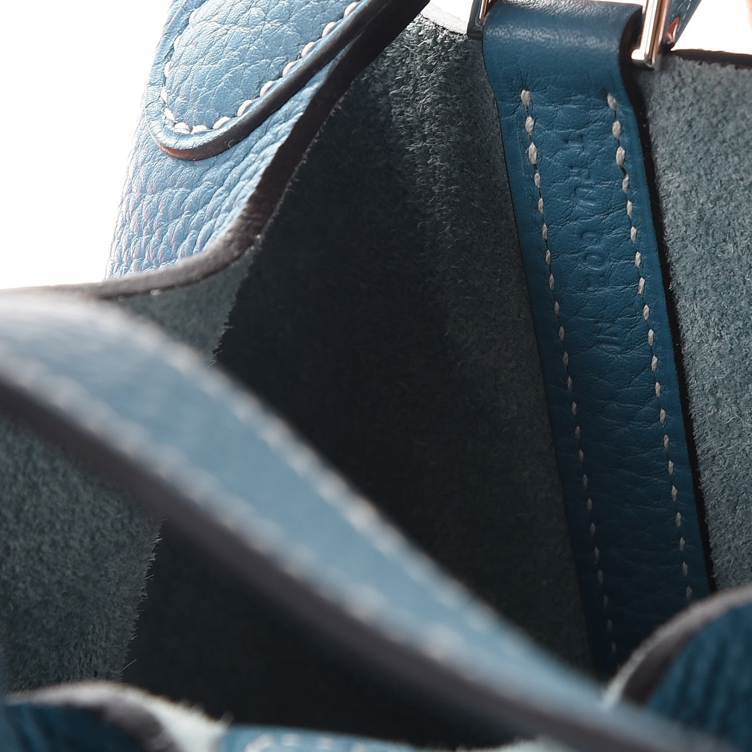 Hermes Taurillon Clemence Picotin Lock 18 PM Blue Jean 7 of 8