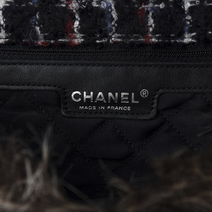 Chanel Tweed Arctic Fantasy Fur Flap Blue Red 8 of 10