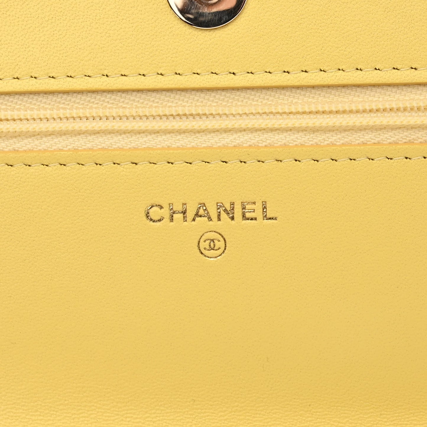 Lambskin Quilted Wallet On Chain WOC Pink Yellow