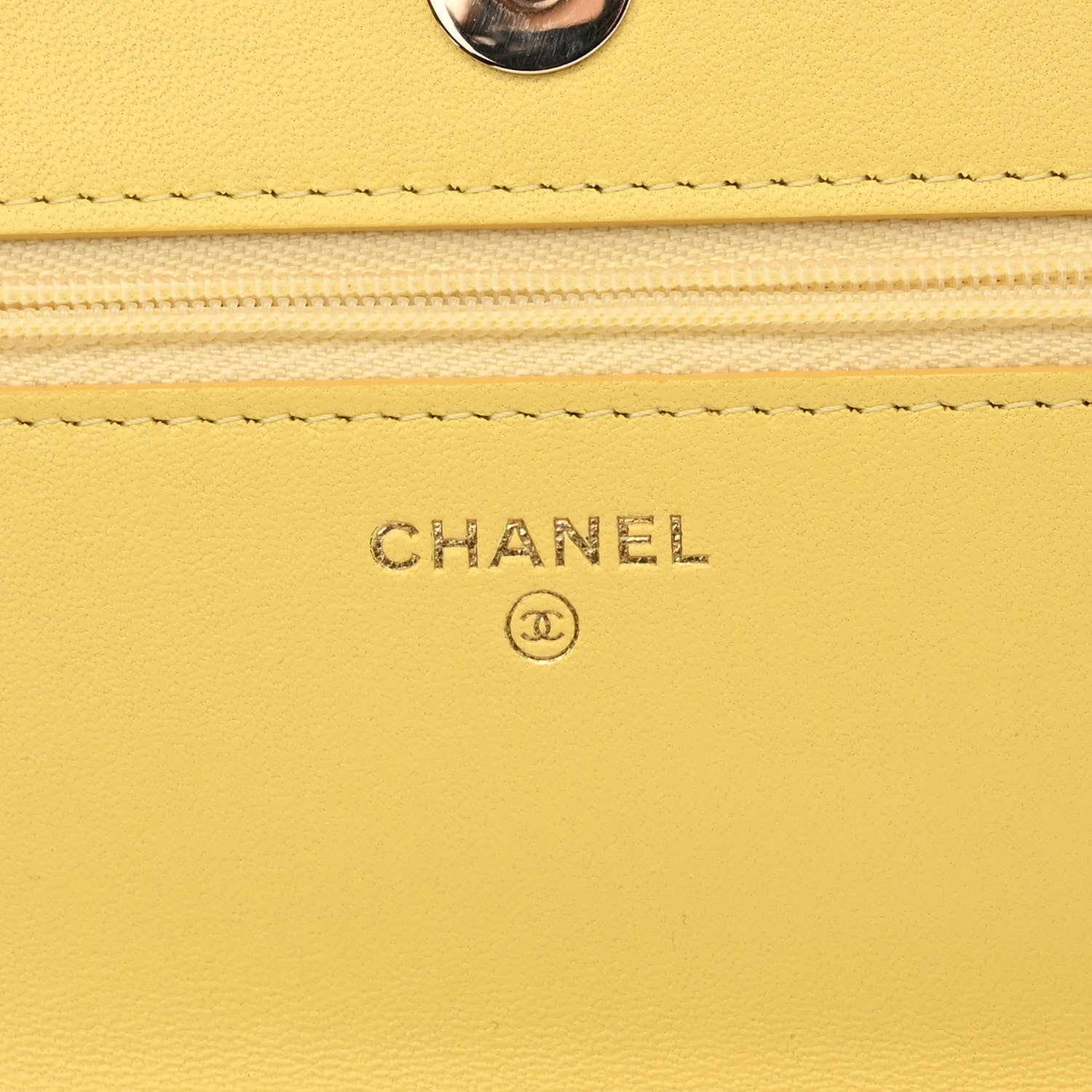 Chanel Lambskin Quilted Wallet On Chain WOC Pink Yellow 6 of 10