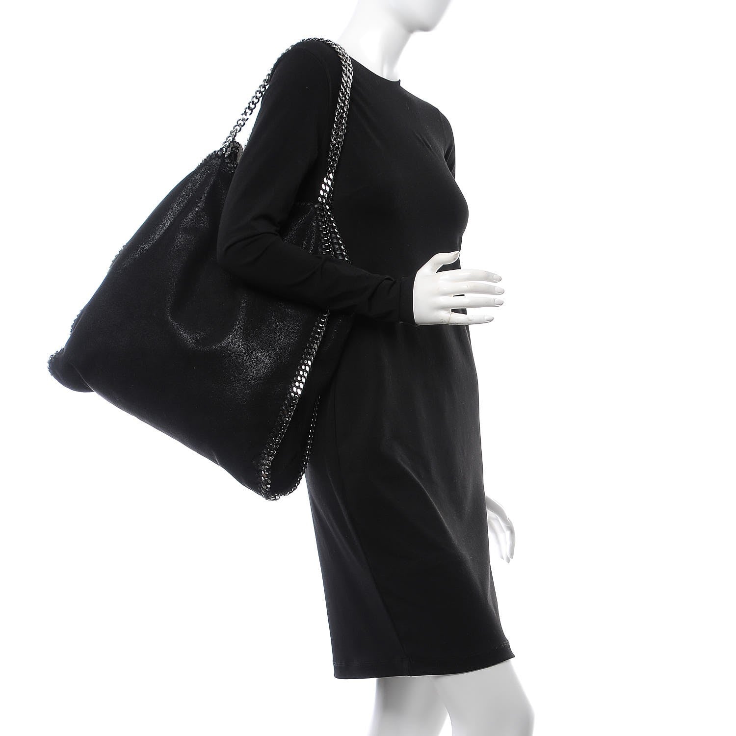 Stella McCartney Shaggy Deer Big Falabella Tote Black 2 of 11