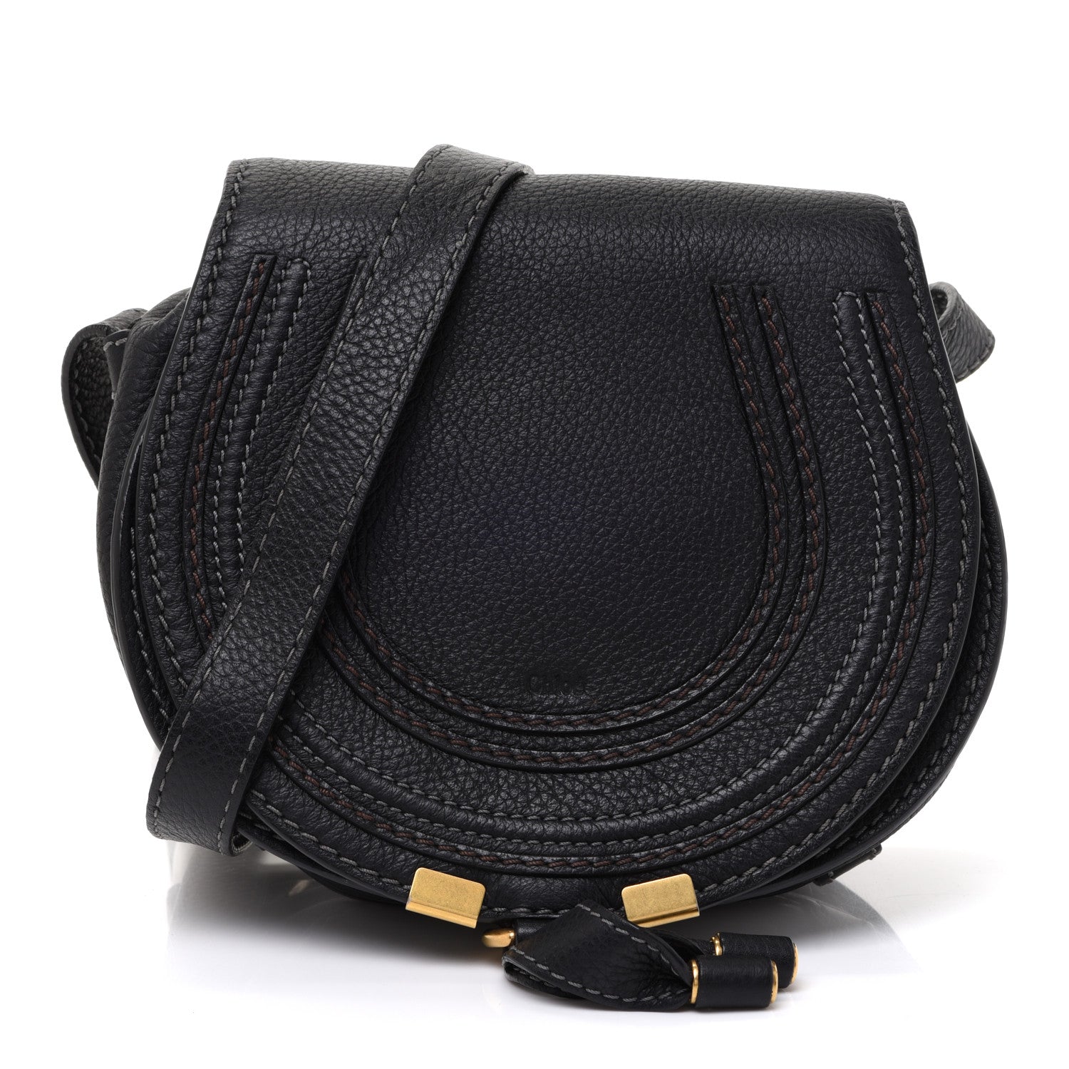 Chloe Calfskin Mini Marcie Round Crossbody Bag Black 1 of 11