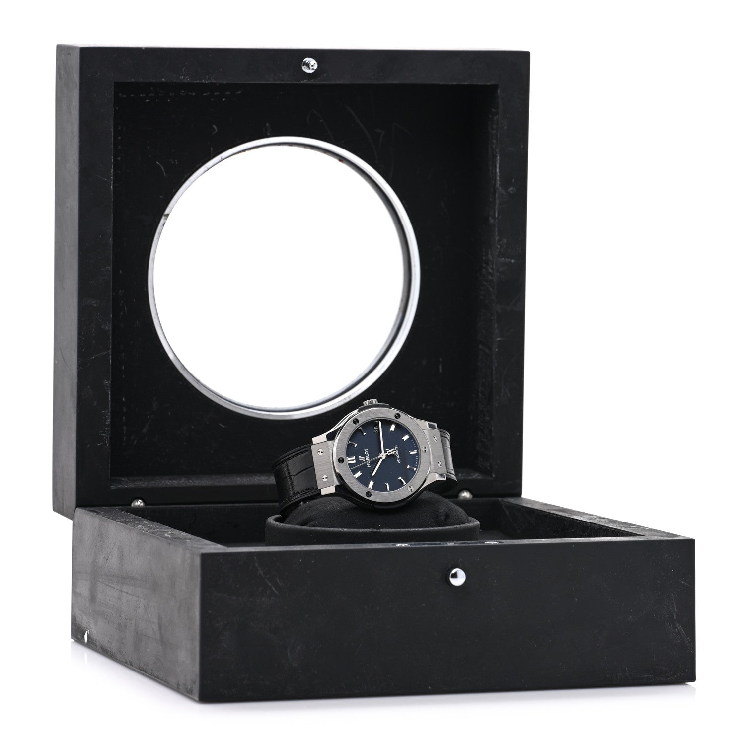 Hublot Titanium Alligator 38mm Classic Fusion Automatic Watch Black 565.NX.1171.LR 6 of 6