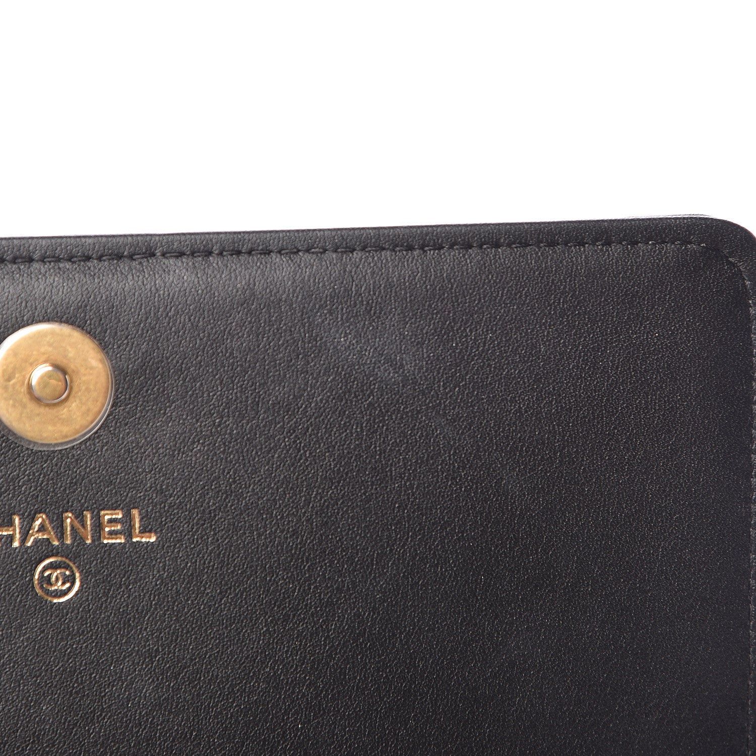 Chanel Calfskin Quilted Boy Square Wallet on Chain WOC Black 12 of 12