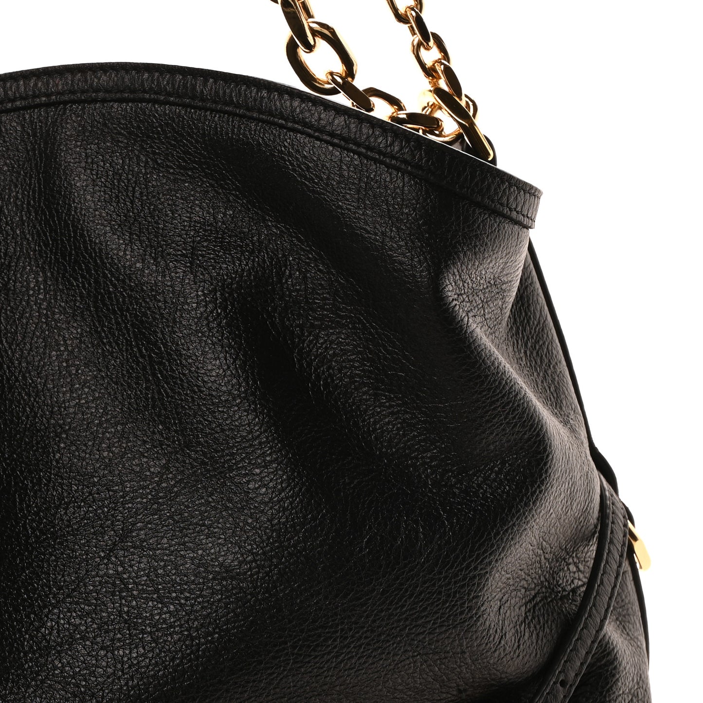 Tumbled Calfskin Medium Voyou Bag Black