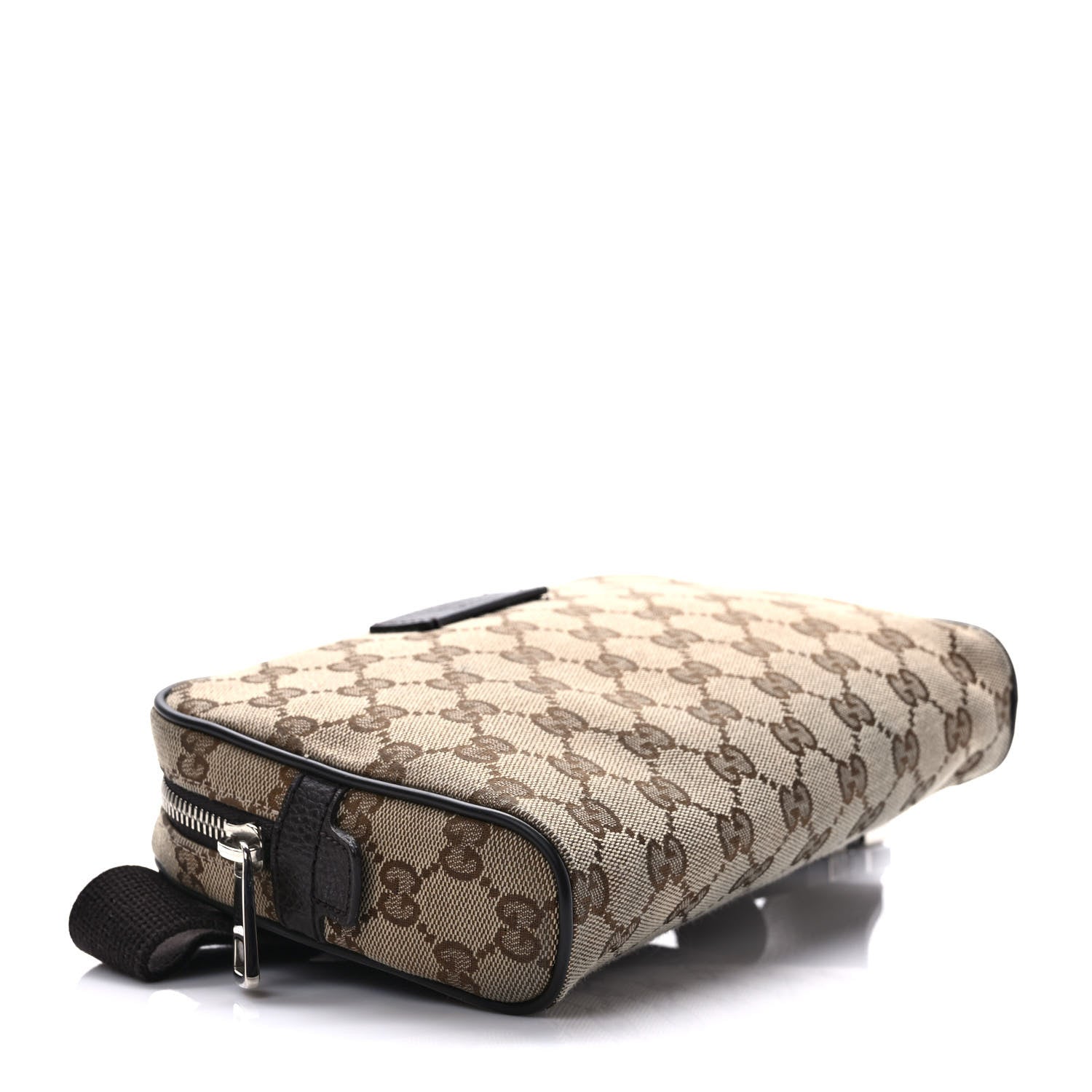 Gucci Monogram Dollar Calfskin Belt Bag Beige Ebony Testa di Moro Marrone Scuro 4 of 9