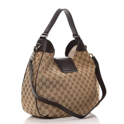 Gucci Monogram Web Medium Dressage Hobo Dark Brown 4 of 9
