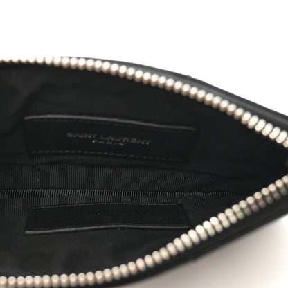 Saint Laurent Calfskin Matelasse Monogram Key Pouch Black 5 of 7