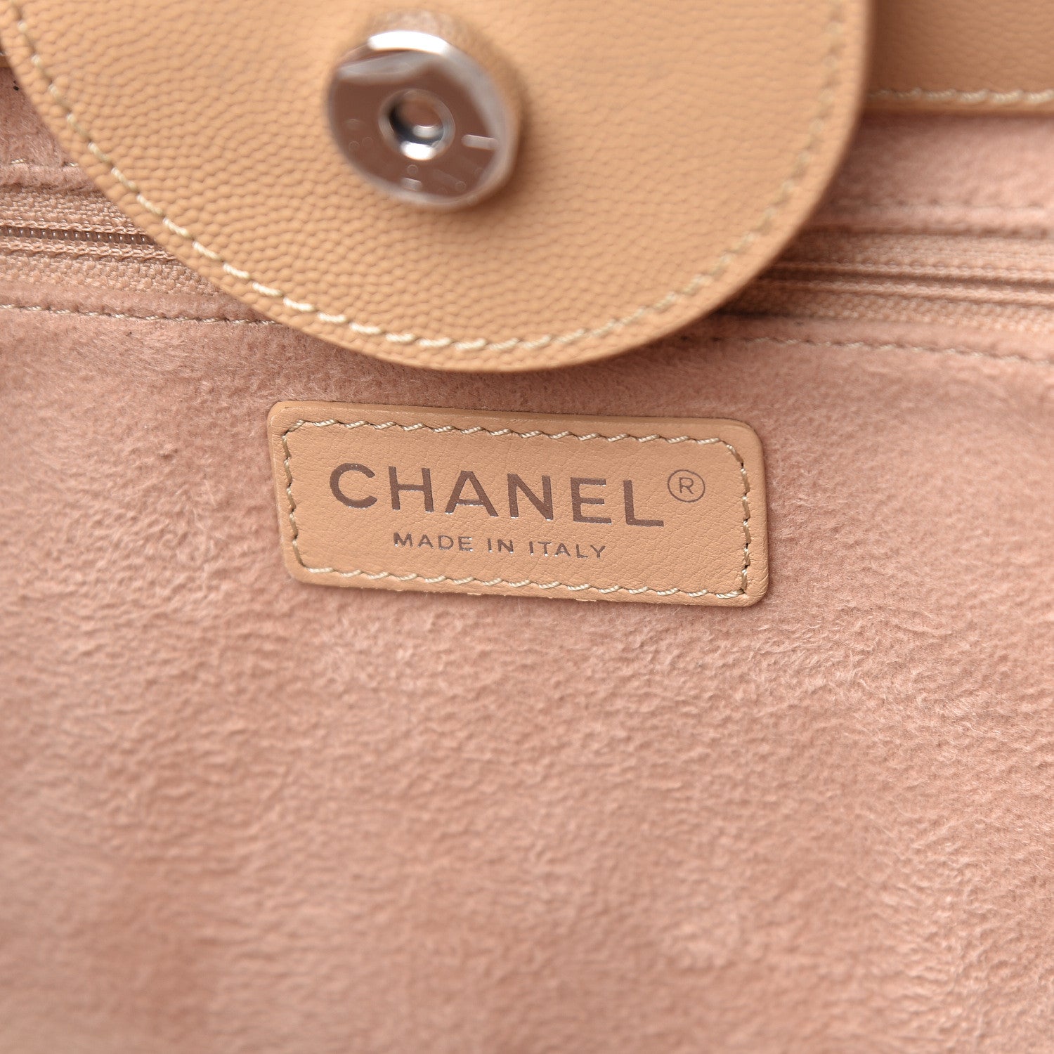 Chanel Caviar Small Studded Deauville Tote Beige 6 of 13