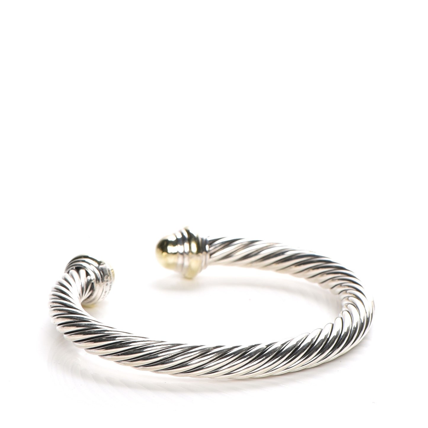 Sterling Silver 14K Yellow Gold 7mm Cable Classics Bracelet