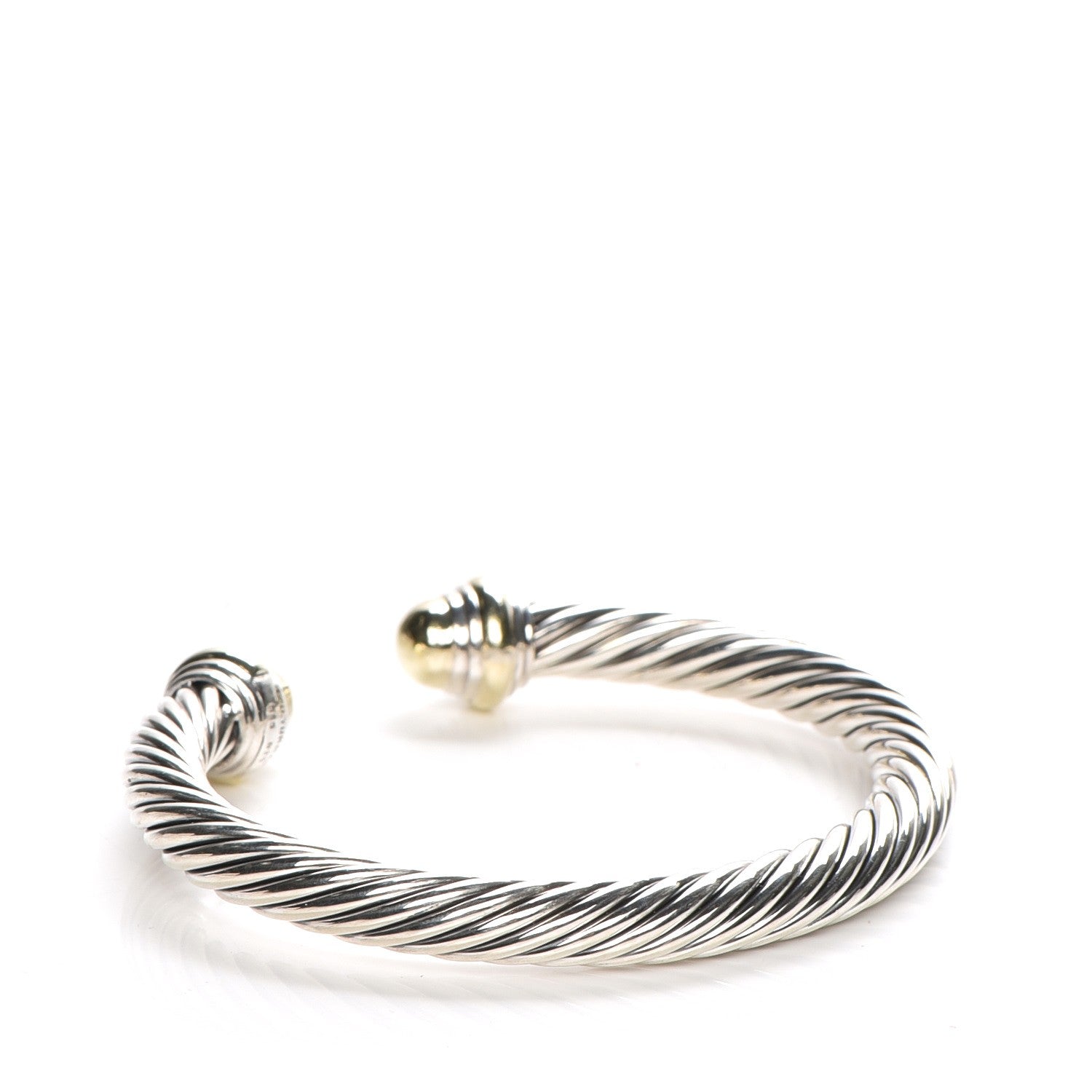 David Yurman Sterling Silver 14K Yellow Gold 7mm Cable Classics Bracelet 7 of 8
