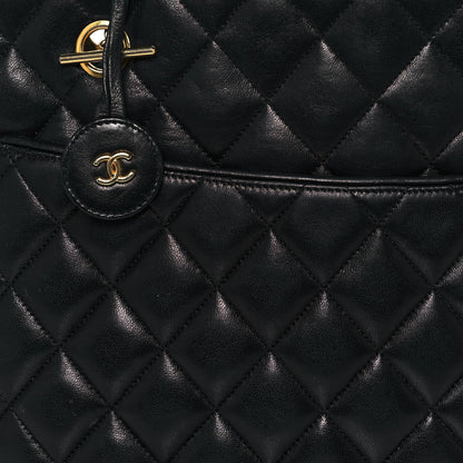 Chanel Lambskin Quilted Shopping Tote Black 7 of 18