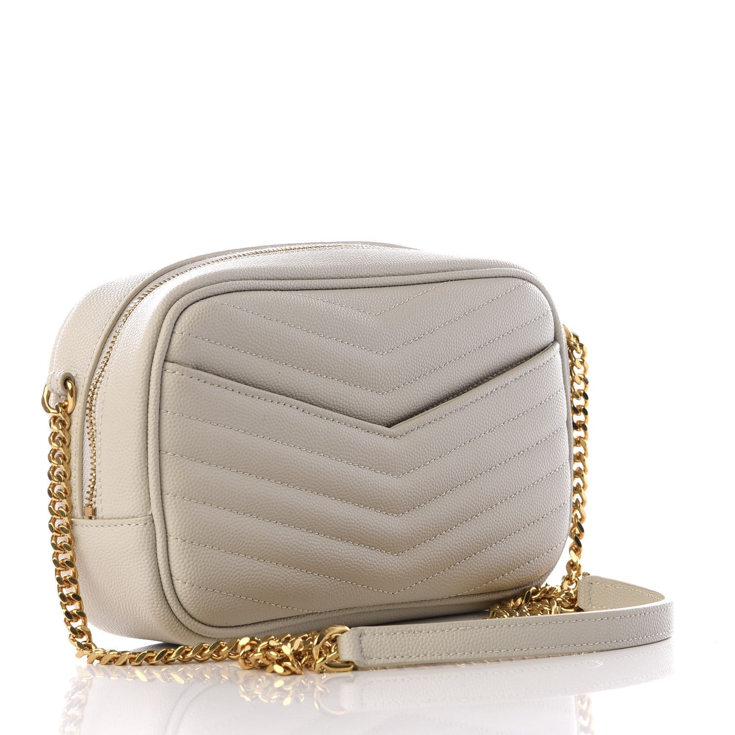 Grain De Poudre Matelasse Monogram Mini Lou Camera Bag Crema Soft